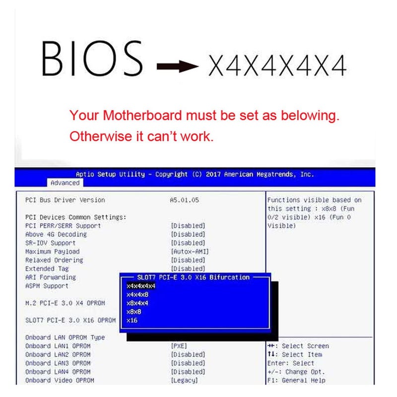 Cablecc Slimline Four SFF-8654 4X 4 NVME to PCIE Express 3.0 4.0 Raid Card VROC Raid0 Hyper Adapter - Image 5